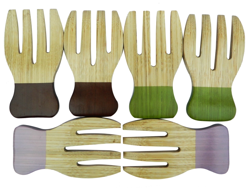 2pc bamboo salad mixer